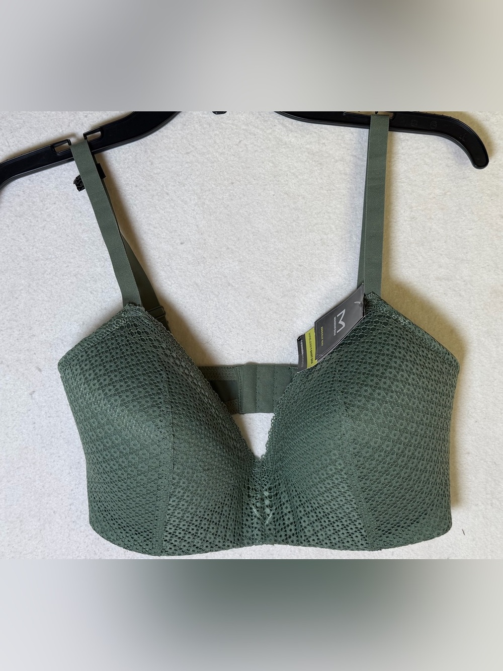 New 38DD MAIDENFORM Self Expressions BRA Sage Olive Green WIREFREE T Shirt Lace